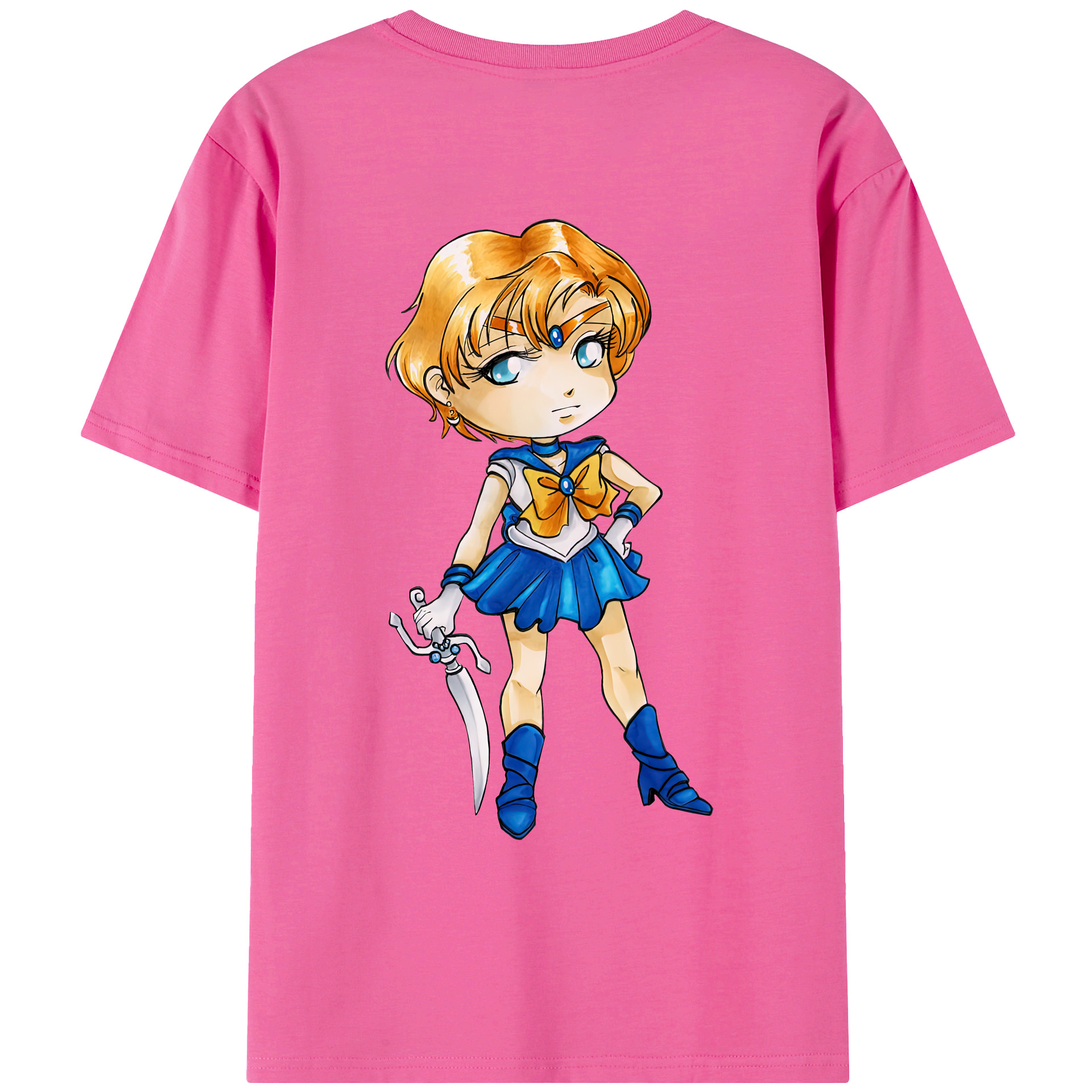 （画像用） 美少女戦士セーラームーン 天王はるか Sailor Moon Tenoh Haruka レディース半袖Tシャツ(バックプリント)